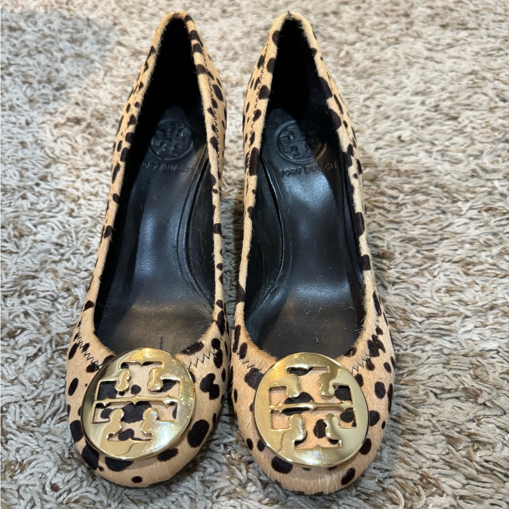 Tory Burch Animal Print Wedges size 6.5